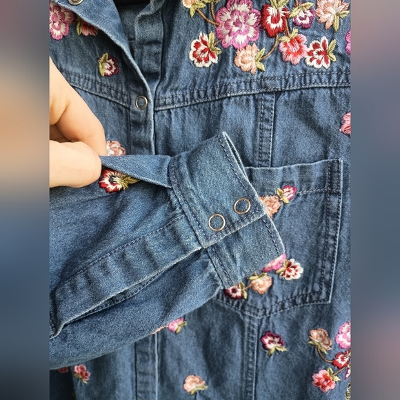 Needle & Thread Embroidered Denim Jacket with Floral Design_4 - Picture 6 of 11